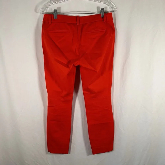 J. Crew Pants Women's 4 Red Stretch Minnie Side Zip Hook Eye Cotton Dry Clean - Picture 6 of 11